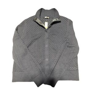 NWT T By Talbots Womens Cotton Blend Full Button Up Cardigan Sweater SizeXL Navy